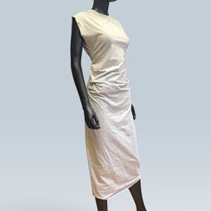 WeWoreWhat Ruched T-Shirt Midi Dress Heather Grey